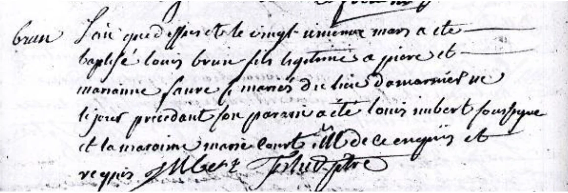 Bapteme de Louis Brun dit l'Enfer